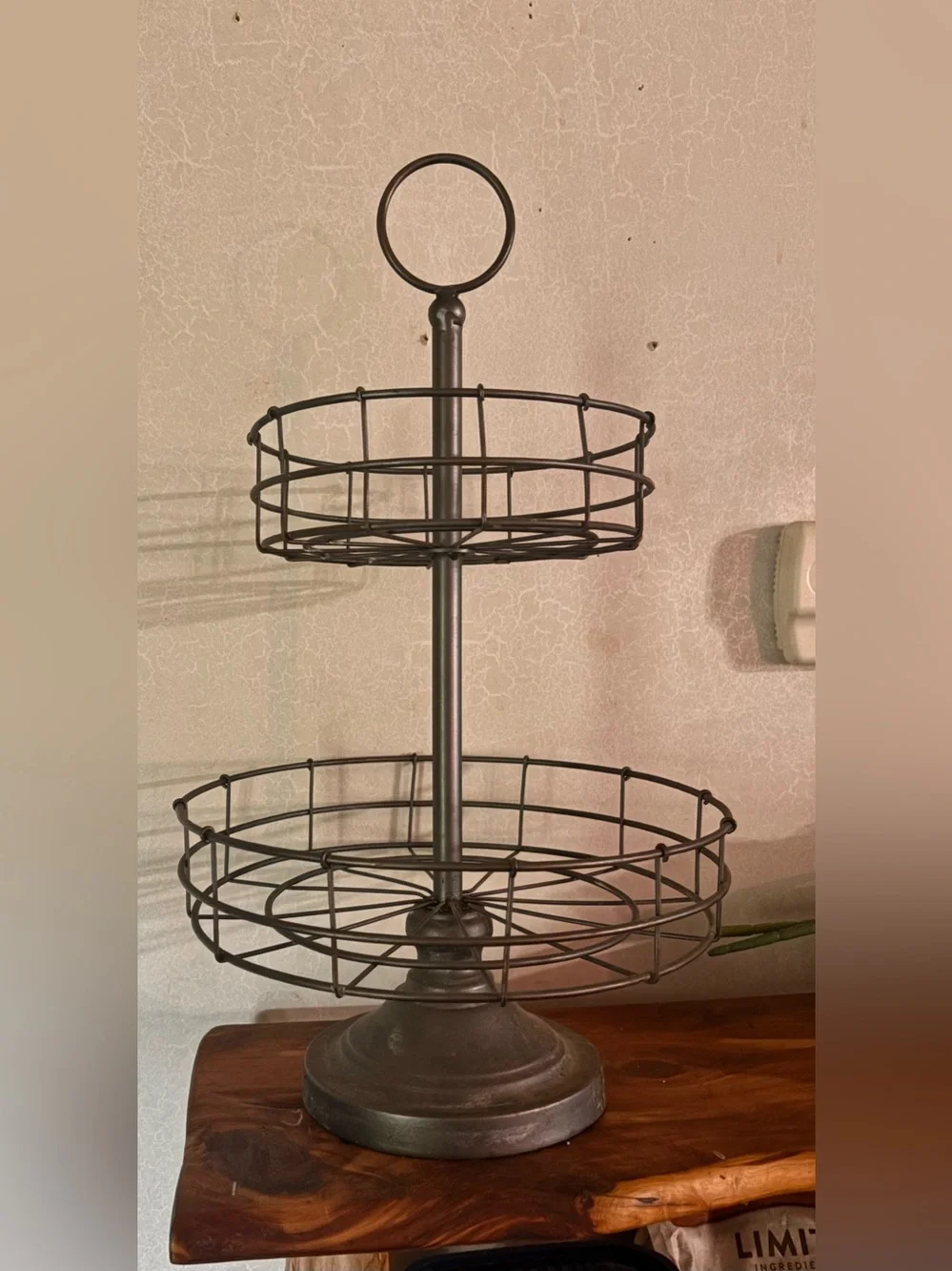 Two-Tier Metal Wire Serving Stand -